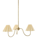 Contract furniture - Pleated Linen 3-Light Chandelier - www.oroatrade.com