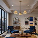 Contract furniture - Pleated Linen 3-Light Chandelier - www.oroatrade.com