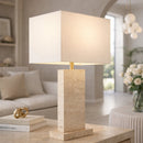 Hospitality furniture - Rectangular Brushed Marble Table Lamp - www.oroatrade.com