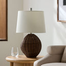 Contract furniture - Painted Brown Rattan Table Lamp - www.oroatrade.com