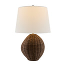 Contract furniture - Painted Brown Rattan Table Lamp - www.oroatrade.com
