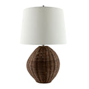 Contract furniture - Painted Brown Rattan Table Lamp - www.oroatrade.com
