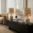 Modern European furniture -  Woven Seagrass Ceramic Table Lamps (2) - www.oroatrade.com