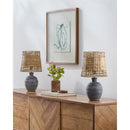 Modern European furniture -  Woven Seagrass Ceramic Table Lamps (2) - www.oroatrade.com