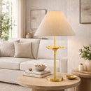 Contract furniture - Beige Linen Empire Table Lamp - www.oroatrade.com