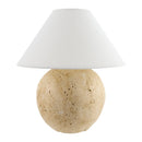 Modern European furniture - Brown Travertine Linen Table Lamp - www.oroatrade.com