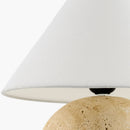 Modern European furniture - Brown Travertine Linen Table Lamp - www.oroatrade.com