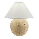 Modern European furniture - Brown Travertine Linen Table Lamp - www.oroatrade.com