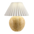 Hospitality furniture - Travertine Pleated Linen Table Lamp - www.oroatrade.com