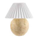 Hospitality furniture - Travertine Pleated Linen Table Lamp - www.oroatrade.com