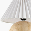 Hospitality furniture - Travertine Pleated Linen Table Lamp - www.oroatrade.com