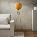 Hospitality furniture - Yellow Linen Tripod Floor Lamp - www.oroatrade.com