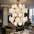 Modern European furniture - White Glass Plates Chandelier - www.oroatrade.com
