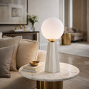 Hospitality furniture - White Glass Globe Table Lamp - www.oroatrade.com