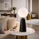 Hospitality furniture - White Glass Globe Table Lamp - www.oroatrade.com