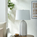 Modern European furniture - Glazed Ceramic Linen Table Lamp - www.oroatrade.com