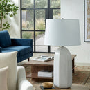 Modern European furniture - Glazed Ceramic Linen Table Lamp - www.oroatrade.com