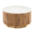 Modern furniture - Reeded Wood Marble Coffee Table - www.oroatrade.com