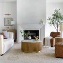 Modern furniture - Reeded Wood Marble Coffee Table - www.oroatrade.com