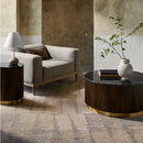 Modern furniture - Reeded Wood Marble Coffee Table - www.oroatrade.com