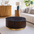 Modern furniture - Reeded Wood Marble Coffee Table - www.oroatrade.com
