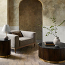 Modern European furniture - Reeded Wood Marble End Table - www.oroatrade.com