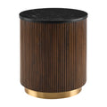 Modern European furniture - Reeded Wood Marble End Table - www.oroatrade.com