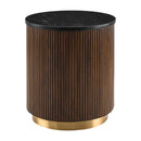 Modern European furniture - Reeded Wood Marble End Table - www.oroatrade.com