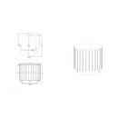 Modern European furniture - Reeded Wood Marble End Table - www.oroatrade.com