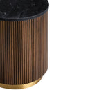 Modern European furniture - Reeded Wood Marble End Table - www.oroatrade.com