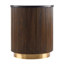 Modern European furniture - Reeded Wood Marble End Table - www.oroatrade.com