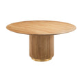 Modern European furniture - Reeded Wood Round Dining Table - www.oroatrade.com