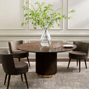 Modern European furniture - Reeded Wood Round Dining Table - www.oroatrade.com