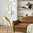 Modern European furniture - Rubberwood Tripod Accent Floor Lamp - www.oroatrade.com