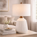 Modern European furniture - Reeded Glazed Ceramic Table Lamp - www.oroatrade.com