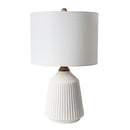 Modern European furniture - Reeded Glazed Ceramic Table Lamp - www.oroatrade.com