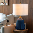 Modern European furniture - Reeded Glazed Ceramic Table Lamp - www.oroatrade.com