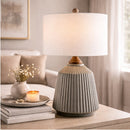 Modern European furniture - Reeded Glazed Ceramic Table Lamp - www.oroatrade.com