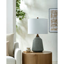 Modern European furniture - Reeded Glazed Ceramic Table Lamp - www.oroatrade.com