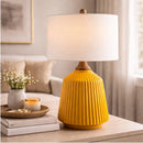 Modern European furniture - Reeded Glazed Ceramic Table Lamp - www.oroatrade.com