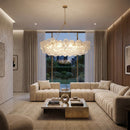 Hospitality furniture - Etched Glass Orbs Chandelier - www.oroatrade.com