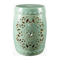 Modern European furniture - Ceramic Carved Outdoor Stool - www.oroatrade.com