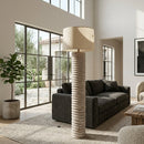 Modern European furniture - Beige Linen Accent Floor Lamp - www.oroatrade.com