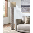 Modern European furniture - Beige Linen Accent Floor Lamp - www.oroatrade.com