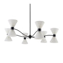 Hospitality furniture - Pleated White Linen 10-Light Chandelier - www.oroatrade.com