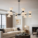 Hospitality furniture - Pleated White Linen 10-Light Chandelier - www.oroatrade.com