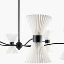 Hospitality furniture - Pleated White Linen 10-Light Chandelier - www.oroatrade.com