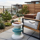 Modern European furniture - Two-Toned Layered Ceramic Garden Stool - www.oroatrade.com