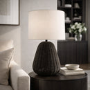 Hospitality furniture - Hand-painted Rattan Linen Table Lamp - www.oroatrade.com