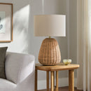 Hospitality furniture - Hand-painted Rattan Linen Table Lamp - www.oroatrade.com